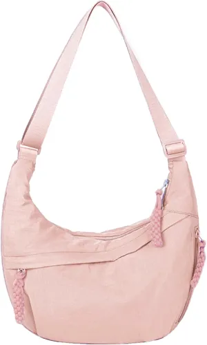 Lushandy Nylon Crescent Crossbody Luna Bag for Women - Moon Shoulder, Lightweight Sling, Casual Hobo Dumpling