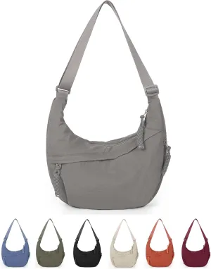 Lushandy Nylon Crescent Crossbody Luna Bag for Women - Moon Shoulder, Lightweight Sling, Casual Hobo Dumpling