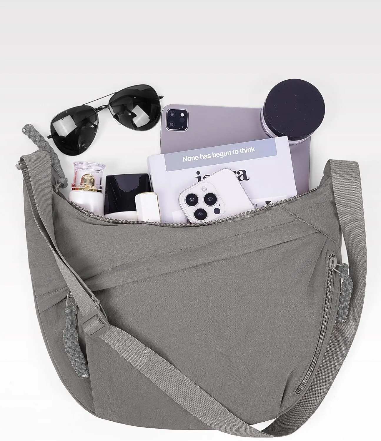 Lushandy Nylon Crescent Crossbody Luna Bag for Women - Moon Shoulder, Lightweight Sling, Casual Hobo Dumpling