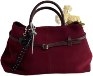 LuxeSuede – Premium Suede and Leather Handbag with Adjustable Strap