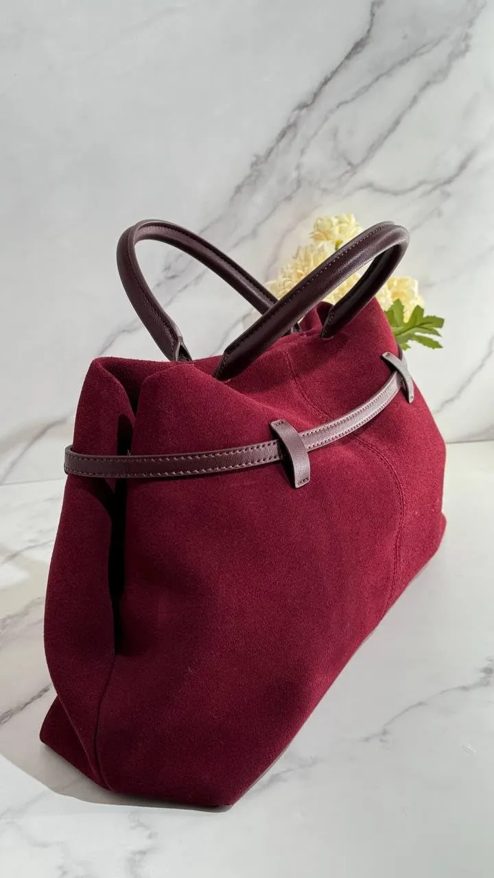 LuxeSuede – Premium Suede and Leather Handbag with Adjustable Strap