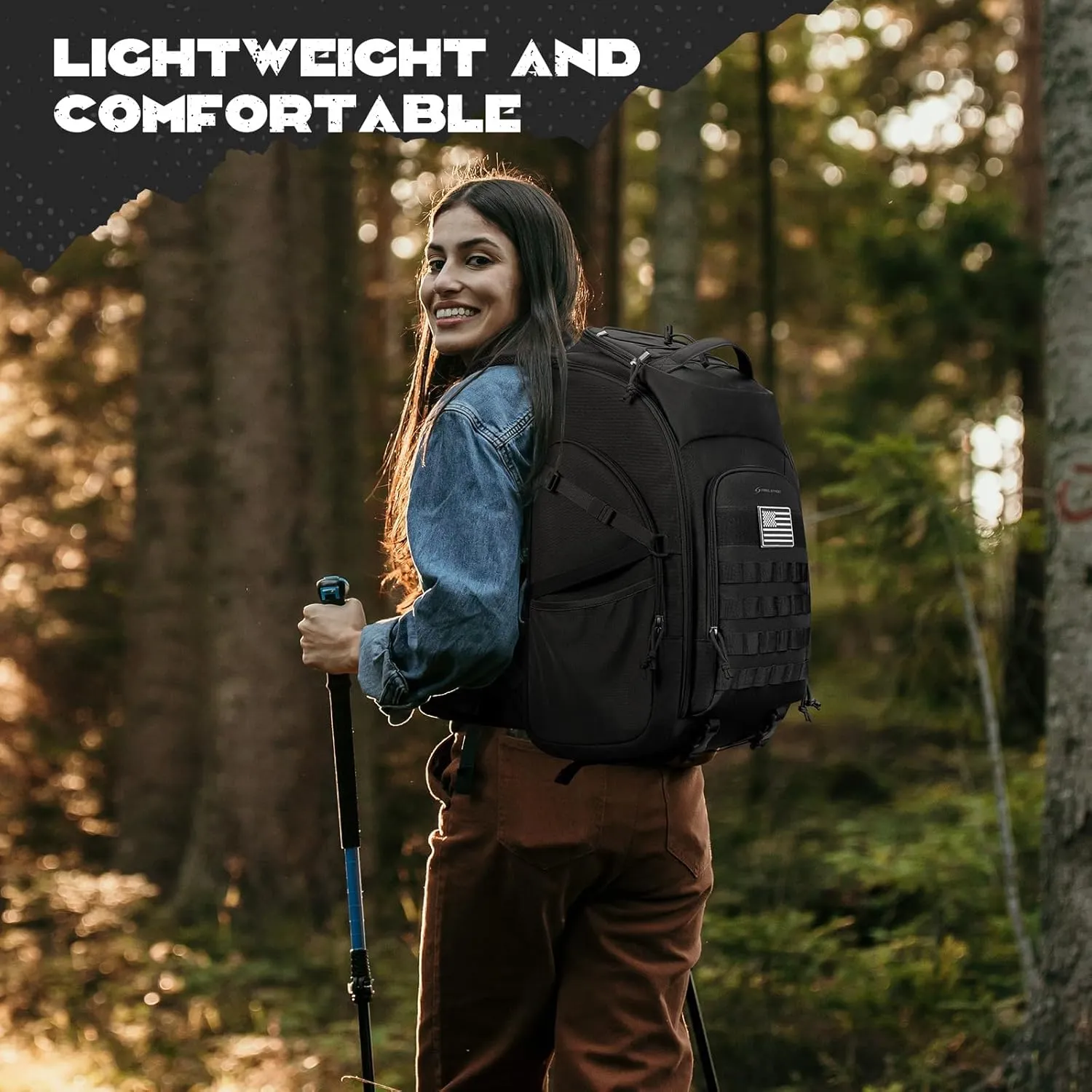 Maelstrom Tactical Backpack for Men, 40L Military Backpack,Water Resistant Assault Pack for Women, 3-Day Bug Out Bag for Hiking, Camping, Gym with Molle System-Black