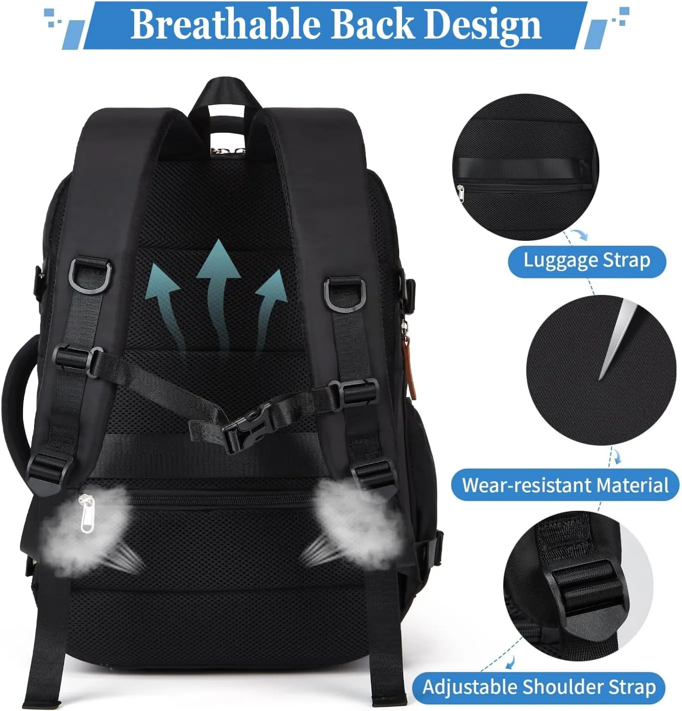 Makes Extra Large Travel Backpack For Women Men,Carry On Backpack,Hiking Backpack Waterproof Outdoor Sports Rucksack Casual Daypack Travel Essentials