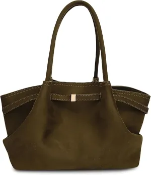 Makukke Suede Tote Bag for Women, Suede Bag Hobo Handbag Women Large Vintage Shoulder Bag Purse for Work Office Travel