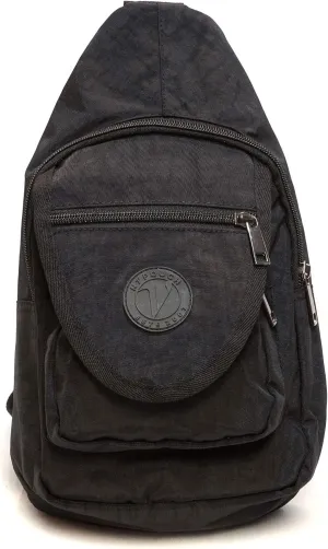 Malibu Washed Nylon Day Pack, Crossbody Bag, Travel Pack, Black