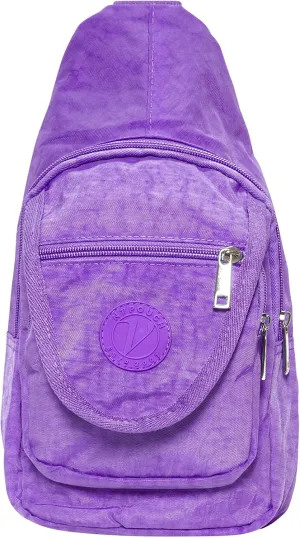Malibu Washed Nylon Day Pack, Crossbody Bag, Travel Pack, Purple