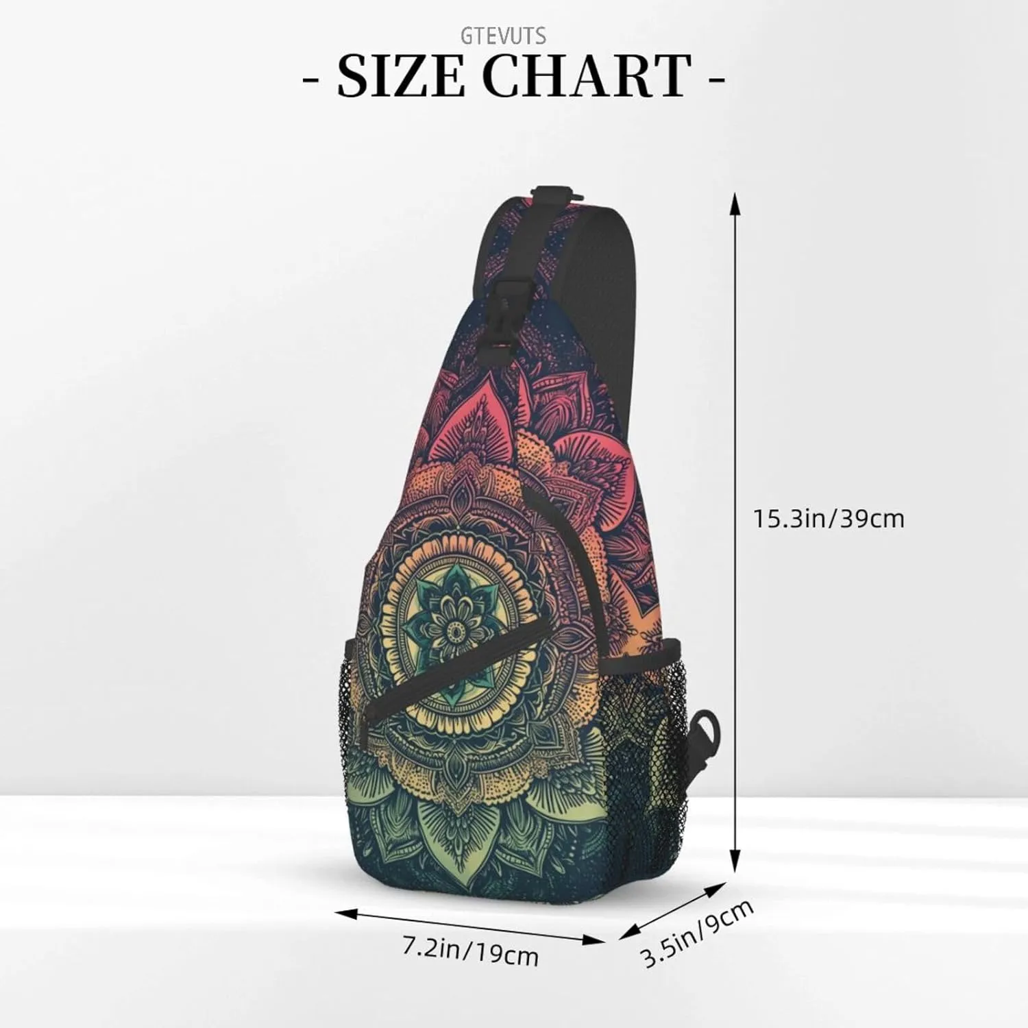 Mandala Sling Backpack Chest Bag Crossbody Shoulder Bag Gym Cycling Travel Hiking Daypack For Men Women