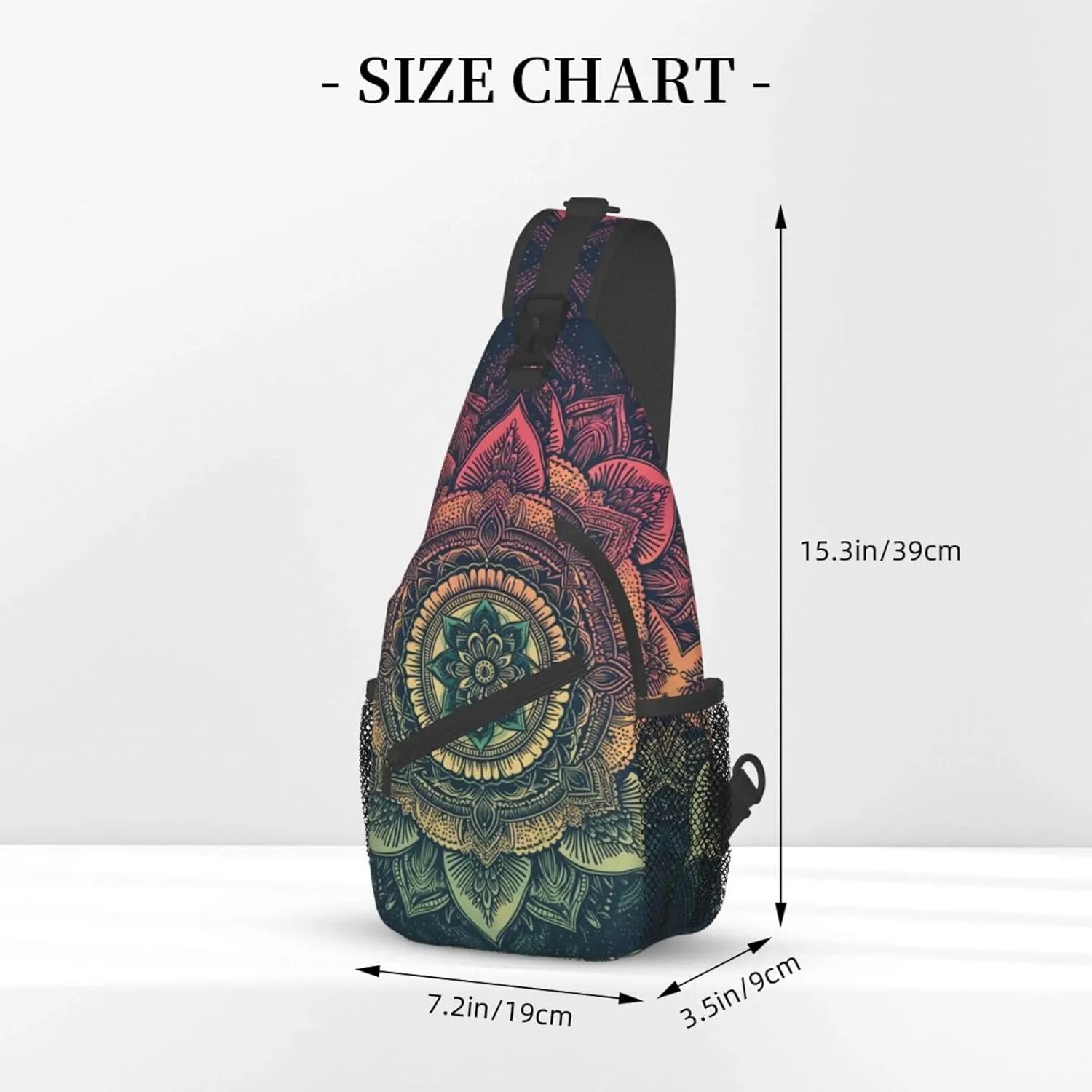 Mandala Sling Backpack Chest Bag Crossbody Shoulder Bag Gym Cycling Travel Hiking Daypack For Men Women
