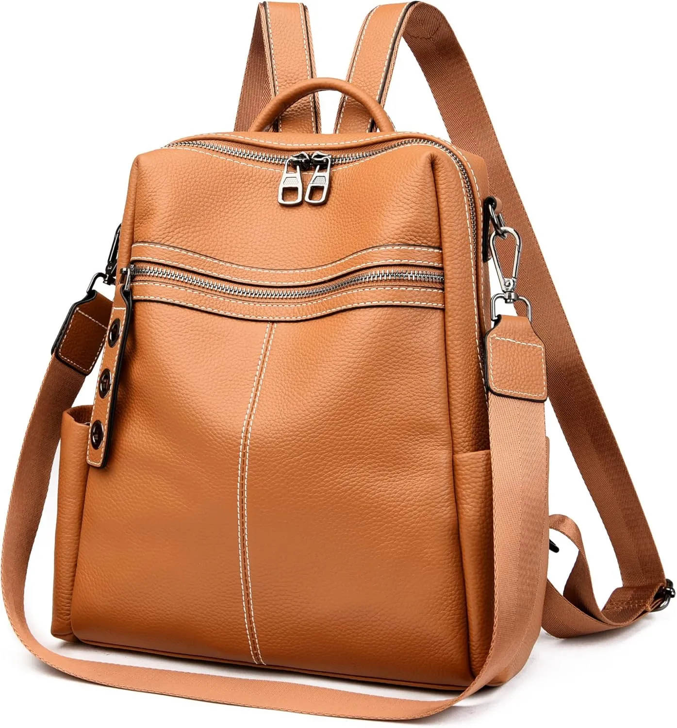 Maxoner Backpack Purse for Women Fashion Genuine Leather Convertible Shoulder Handbag Travel Bag Satchel Rucksack Ladies Bag