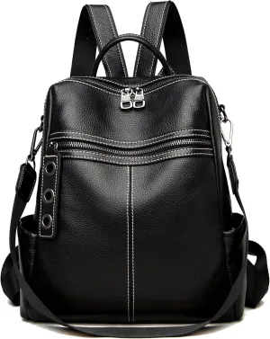 Maxoner Backpack Purse for Women Fashion Genuine Leather Convertible Shoulder Handbag Travel Bag Satchel Rucksack Ladies Bag