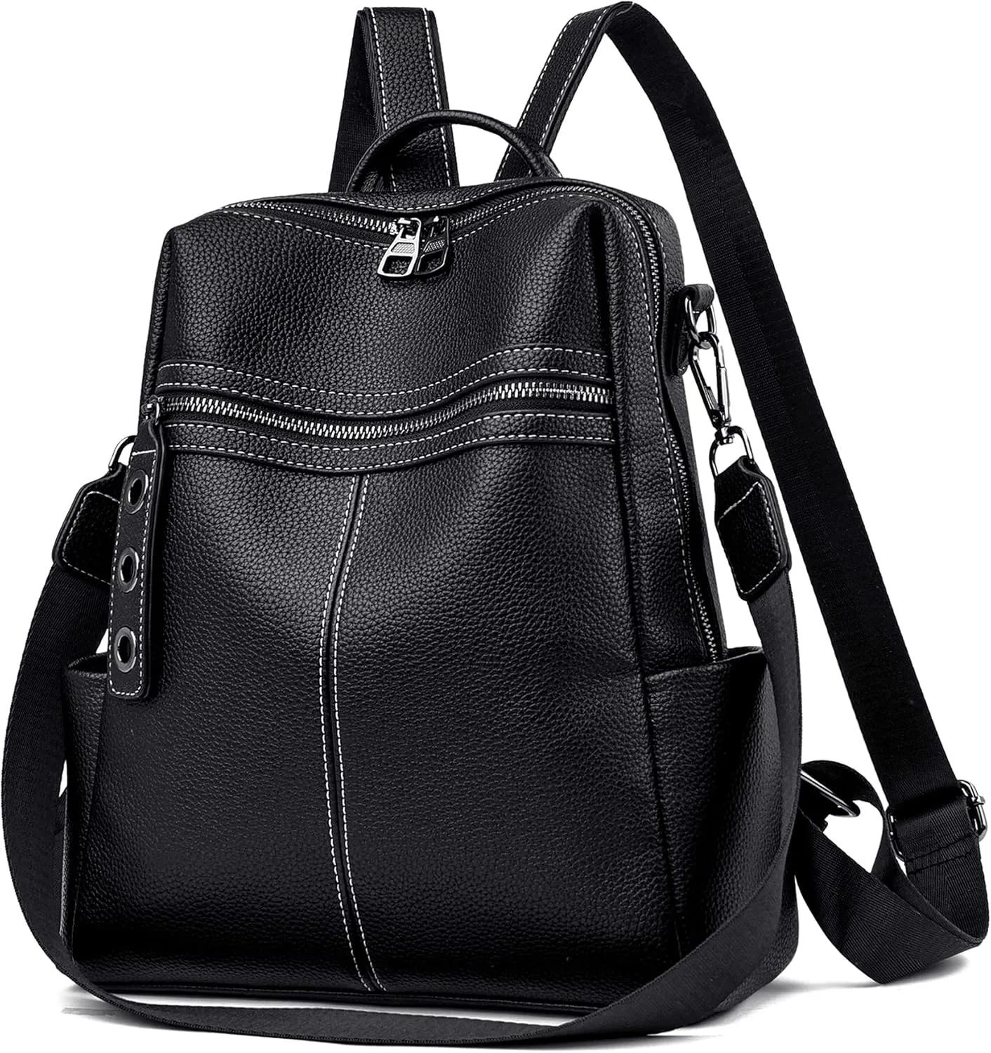 Maxoner Backpack Purse for Women Fashion Genuine Leather Convertible Shoulder Handbag Travel Bag Satchel Rucksack Ladies Bag