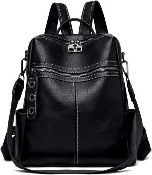 Maxoner Backpack Purse for Women Fashion Genuine Leather Convertible Shoulder Handbag Travel Bag Satchel Rucksack Ladies Bag