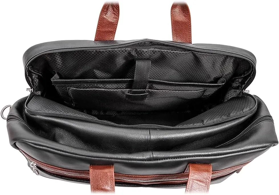 McKlein 21" Leather, Two-tone, Dual-Compartment, Laptop & Tablet Carry-All Duffel- WELLINGTON