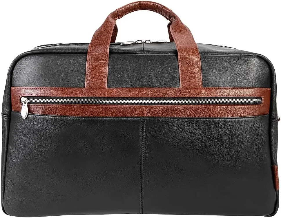 McKlein 21" Leather, Two-tone, Dual-Compartment, Laptop & Tablet Carry-All Duffel- WELLINGTON