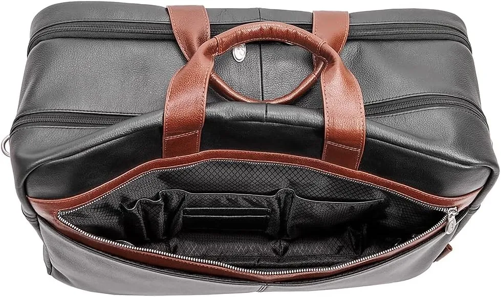 McKlein 21" Leather, Two-tone, Dual-Compartment, Laptop & Tablet Carry-All Duffel- WELLINGTON