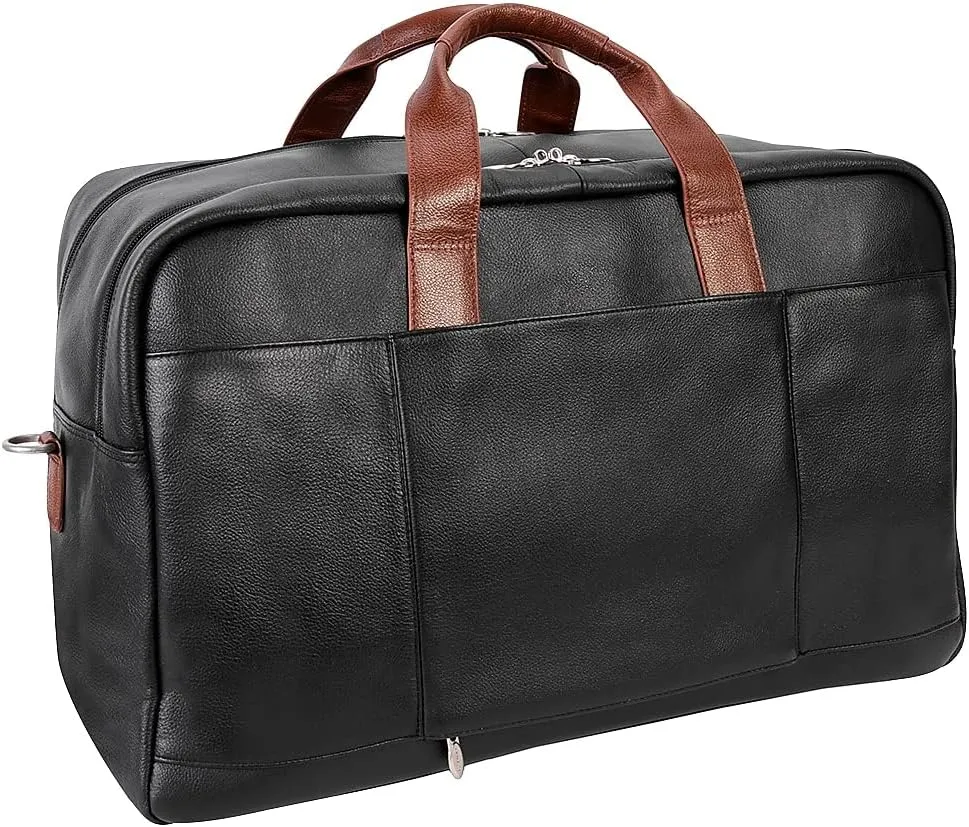 McKlein 21" Leather, Two-tone, Dual-Compartment, Laptop & Tablet Carry-All Duffel- WELLINGTON