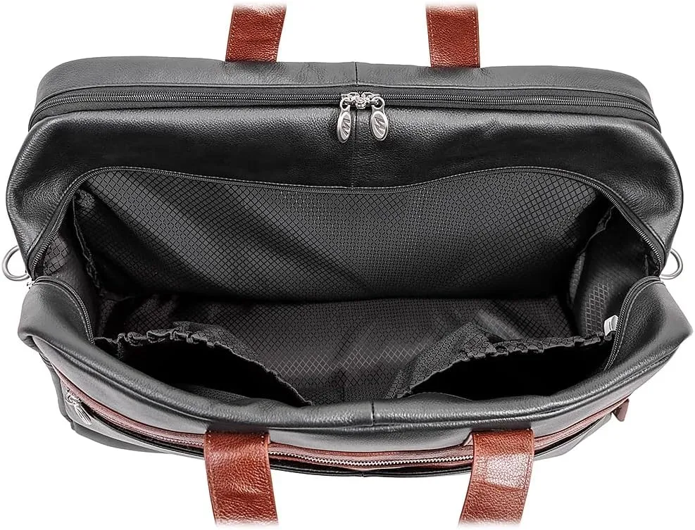 McKlein 21" Leather, Two-tone, Dual-Compartment, Laptop & Tablet Carry-All Duffel- WELLINGTON