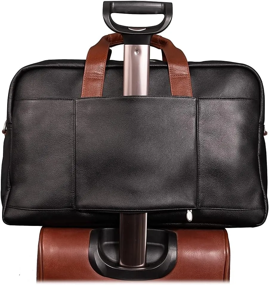 McKlein 21" Leather, Two-tone, Dual-Compartment, Laptop & Tablet Carry-All Duffel- WELLINGTON