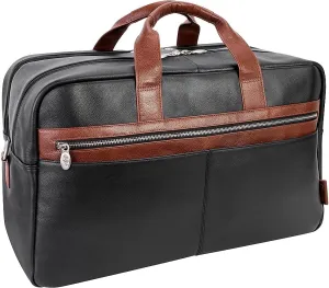 McKlein 21" Leather, Two-tone, Dual-Compartment, Laptop & Tablet Carry-All Duffel- WELLINGTON