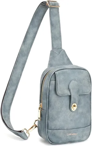 MEITRUE Small Sling Bag for Women Crossbody Bag Vegan Leather Sling Fanny Pack Cell Phone Purse with Adjustable Guitar Strap