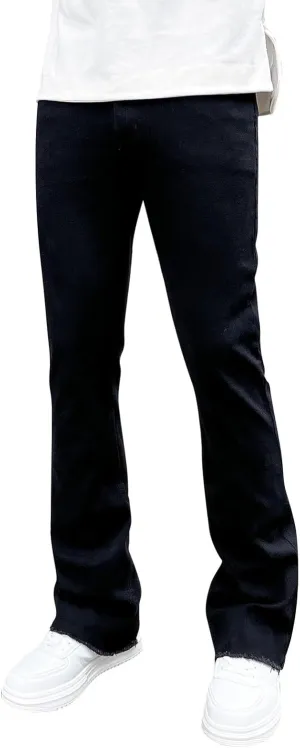 Men's Classic Relaxed Fit Waist Solid Color Slim Toe Jeans Loose Wide Men's Pants Stretch Jeans for Men Fitted Jeans