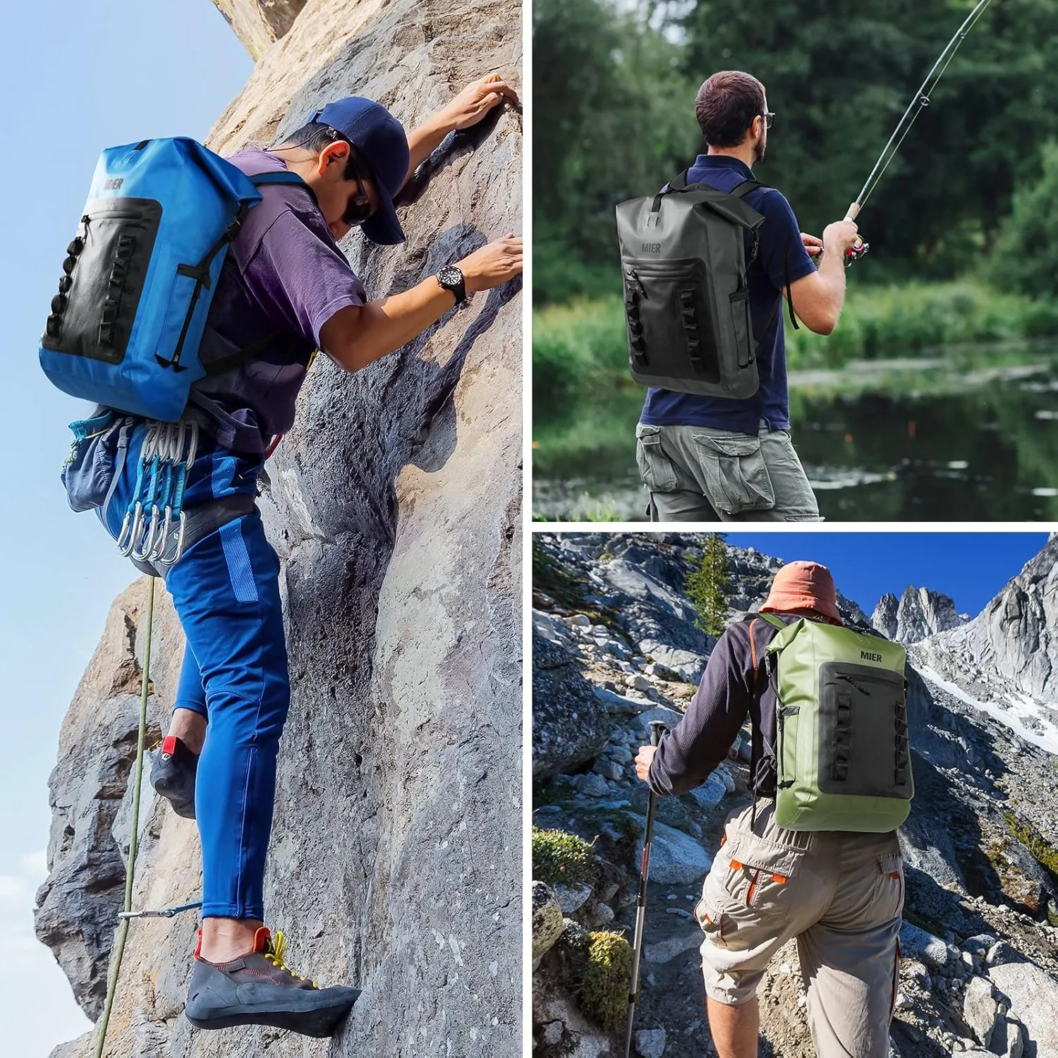 MIER Dry Bag Waterproof Backpack 30L Dry Sack Heavy Duty Roll-Top Closure for Kayaking, Beach, Boating, Swimming, Surfing