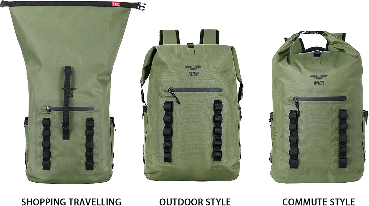 MIER Dry Bag Waterproof Backpack 30L Dry Sack Heavy Duty Roll-Top Closure for Kayaking, Beach, Boating, Swimming, Surfing