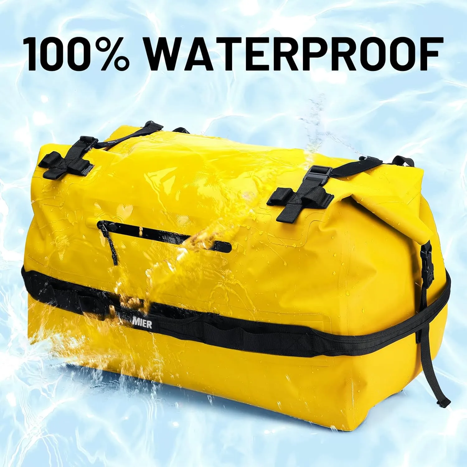 MIER Large Waterproof Duffel Bag Rolltop Dry Backpack Duffle Bags for Kayaking, Rafting, Boating, Swimming, Camping, Travel, Gym, Beach, 60L/80L