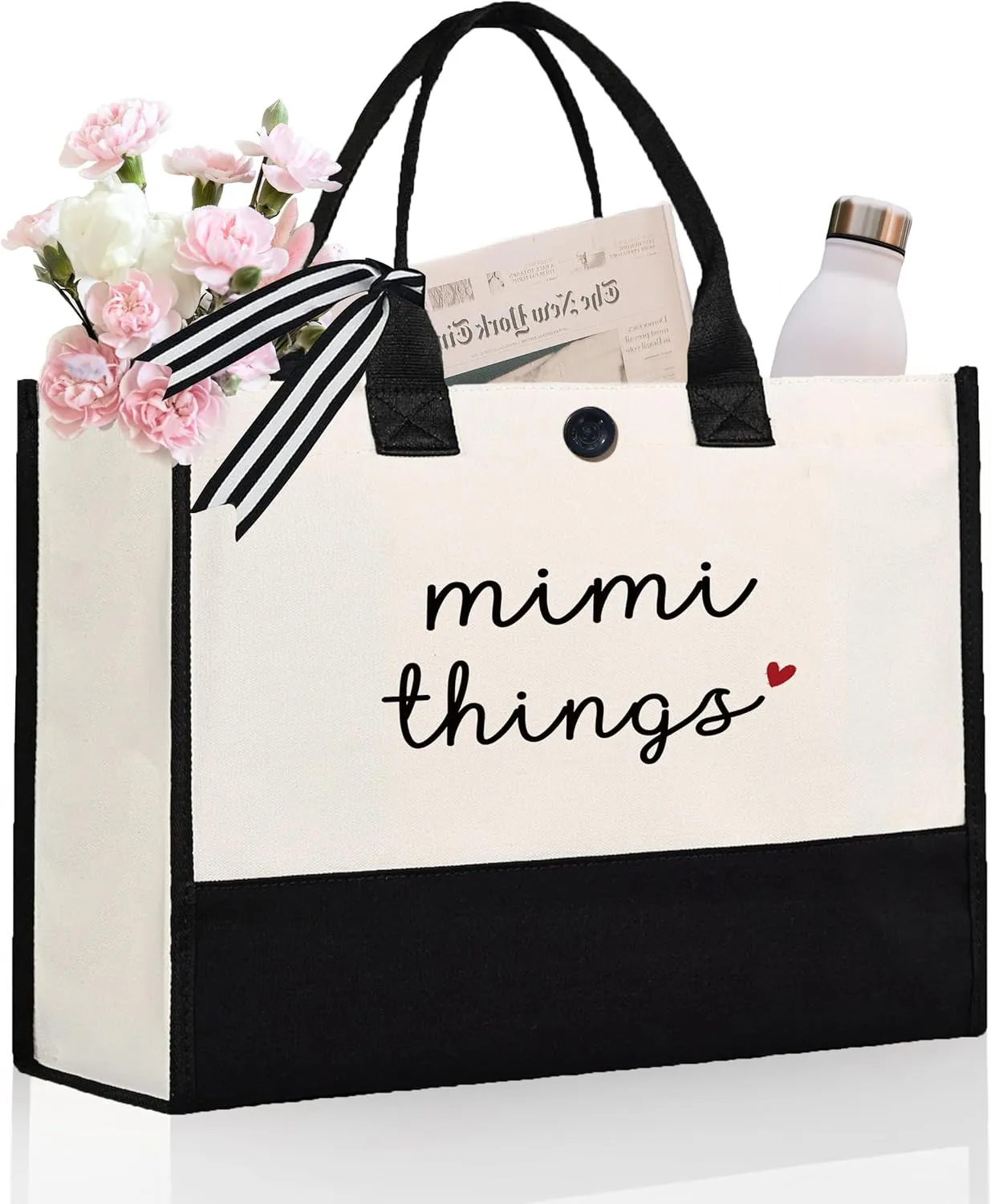 Mimi Gifts for Grandma- Unique Tote Bag- Mimi Mothers Day Birthday Gifts, Thoughtful Gift for Mimis from Grandkids, Mimis Bag for Shopping Travel, 17” x 6.7” x 12.5”