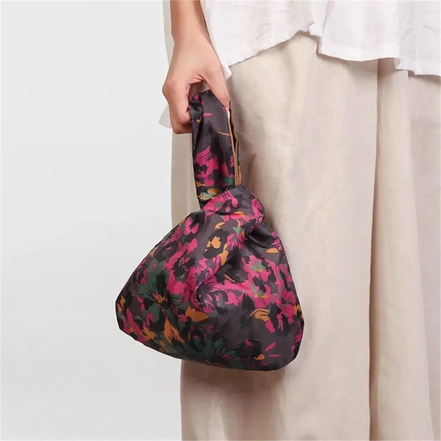Mini Portable Knot Wrist Bag Shopping Bags Women Handle Simple Purse Phone Key Pouch For Women