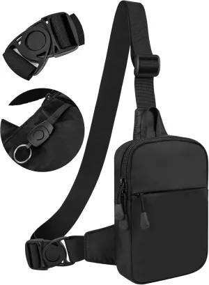 Mini Sling Bag for Men, Waterproof Small Crossbody Bag Lightweight Everyday Carry Chest Bag for Travel Walk Sport (Black)