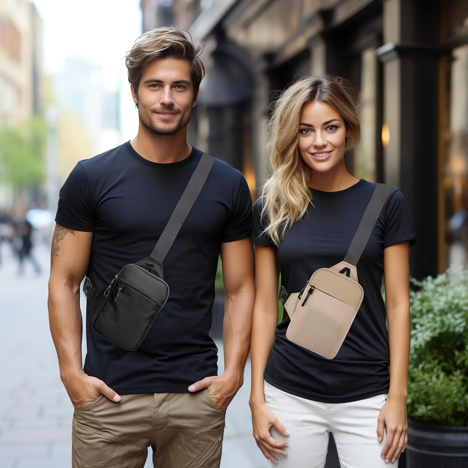 Mini Sling Bag for Men Women, Crossbody Waterproof Trendy Shoulder Cell Phone Chest Bag for Travel Work Gym