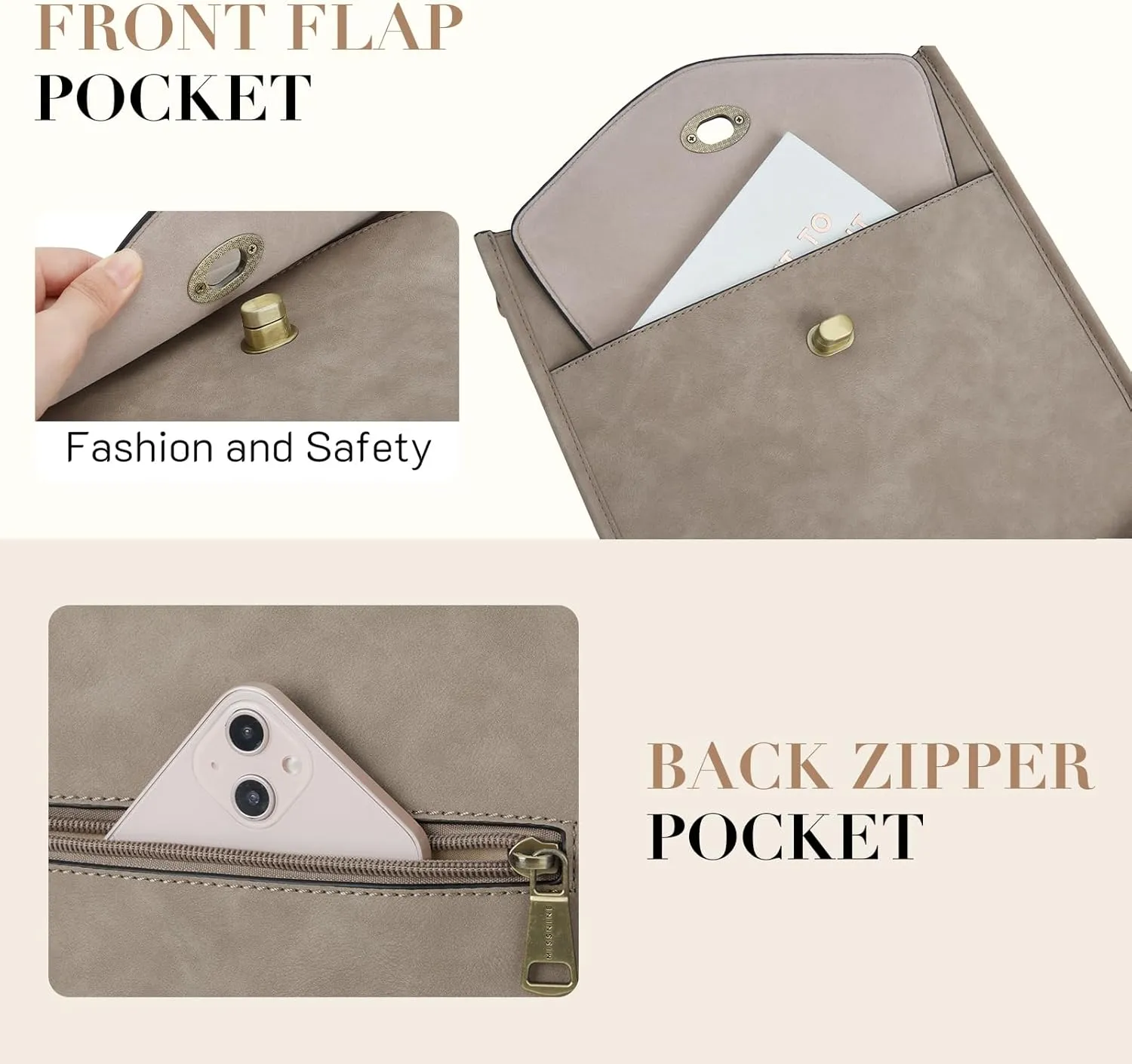 Missnine Crossbody Bags for Women Trendy Vegan Leather Shoulder Bag Hobo Purses Handbags with 2 Shoulder Straps