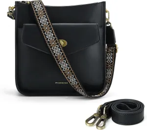 Missnine Crossbody Bags for Women Trendy Vegan Leather Shoulder Bag Hobo Purses Handbags with 2 Shoulder Straps