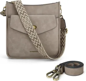 Missnine Crossbody Bags for Women Trendy Vegan Leather Shoulder Bag Hobo Purses Handbags with 2 Shoulder Straps