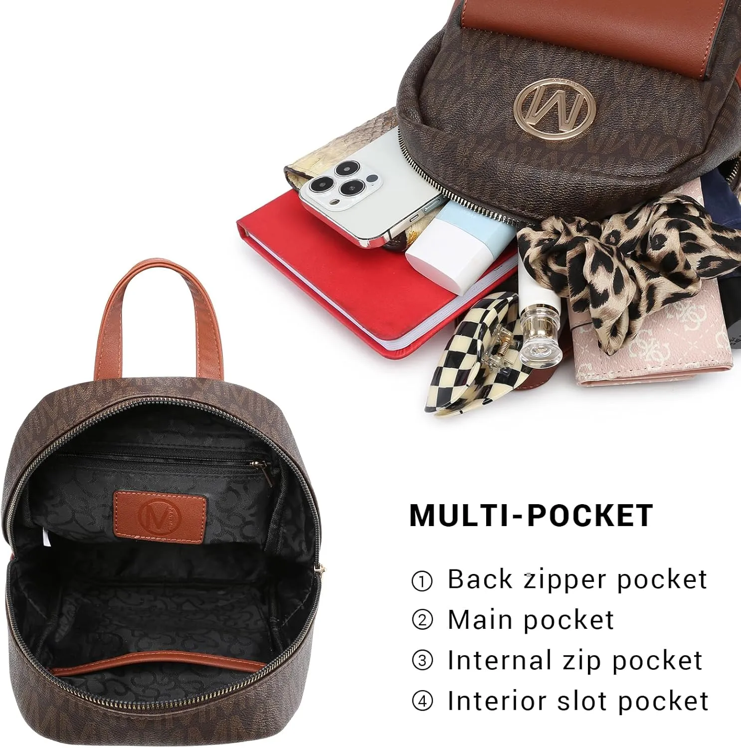 MKP Ladies Small Backpack Purse for Women Fashion Daypacks Purse Shoulder Bag with Charm Tassel