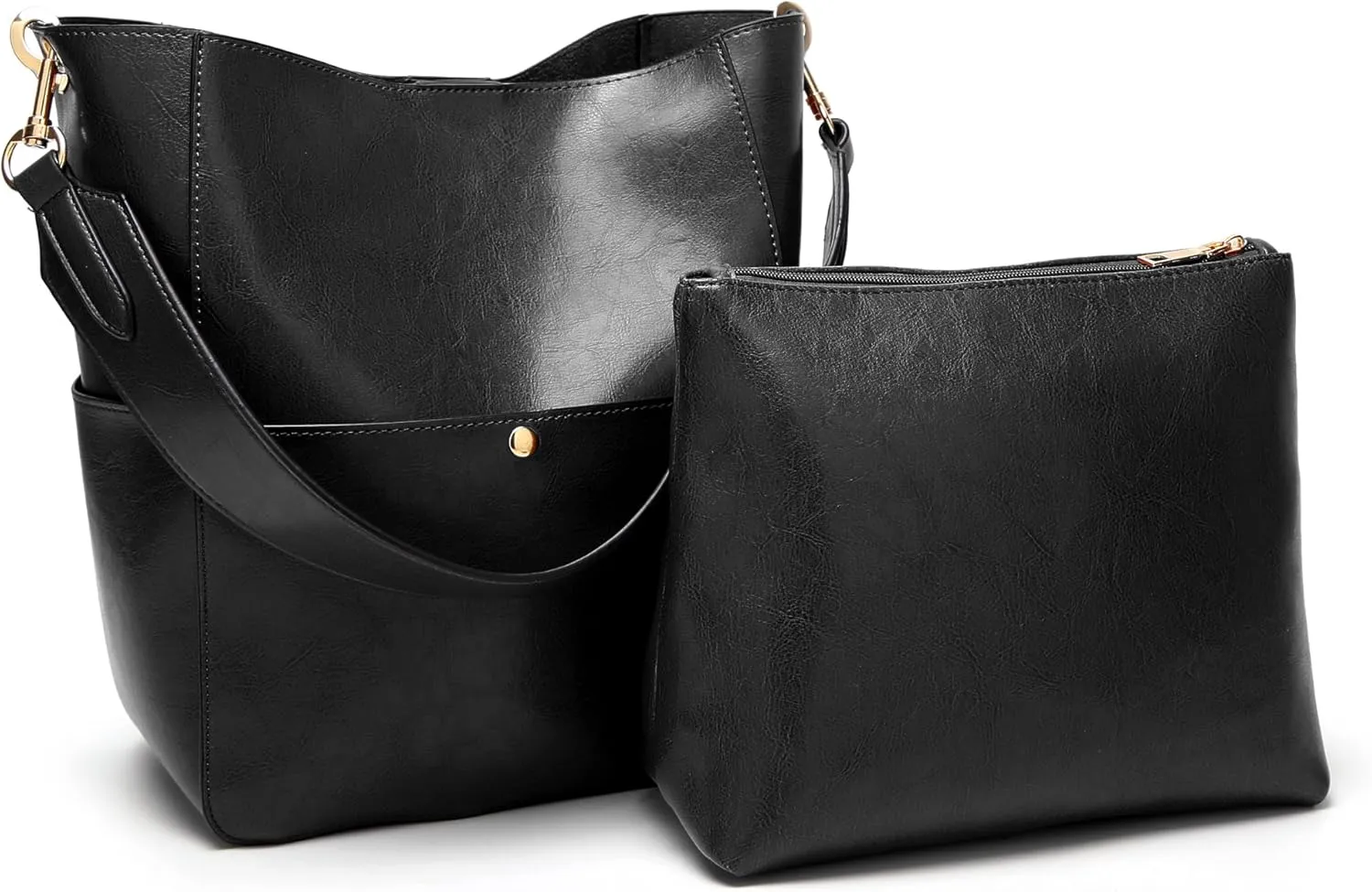 Molodo Womens Handbag, Pu Leather Bucket Tote Purse And Handbags Medium Satchel Hobo Purse Designer Work Shoulder Bags