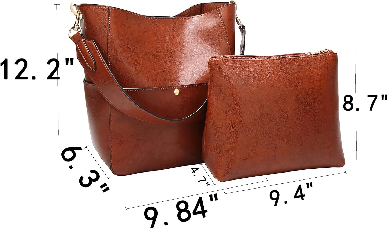 Molodo Womens Handbag, Pu Leather Bucket Tote Purse And Handbags Medium Satchel Hobo Purse Designer Work Shoulder Bags