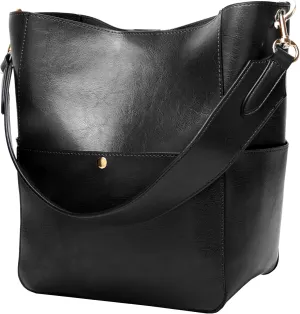 Molodo Womens Handbag, Pu Leather Bucket Tote Purse And Handbags Medium Satchel Hobo Purse Designer Work Shoulder Bags
