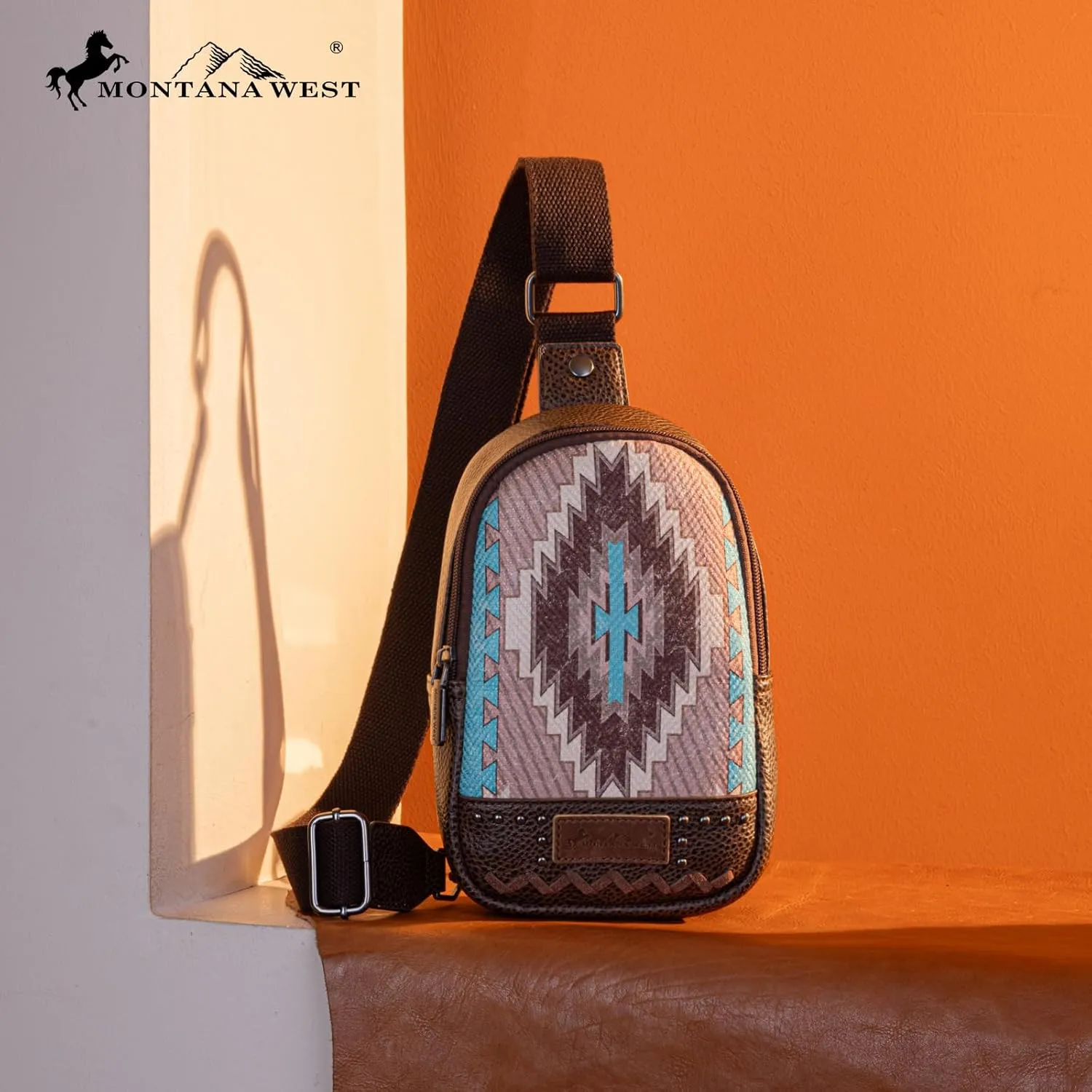Montana West Aztec Crossbody Sling Bag for Women Western Fanny Pack Purse MBB-MW1316-2100CF
