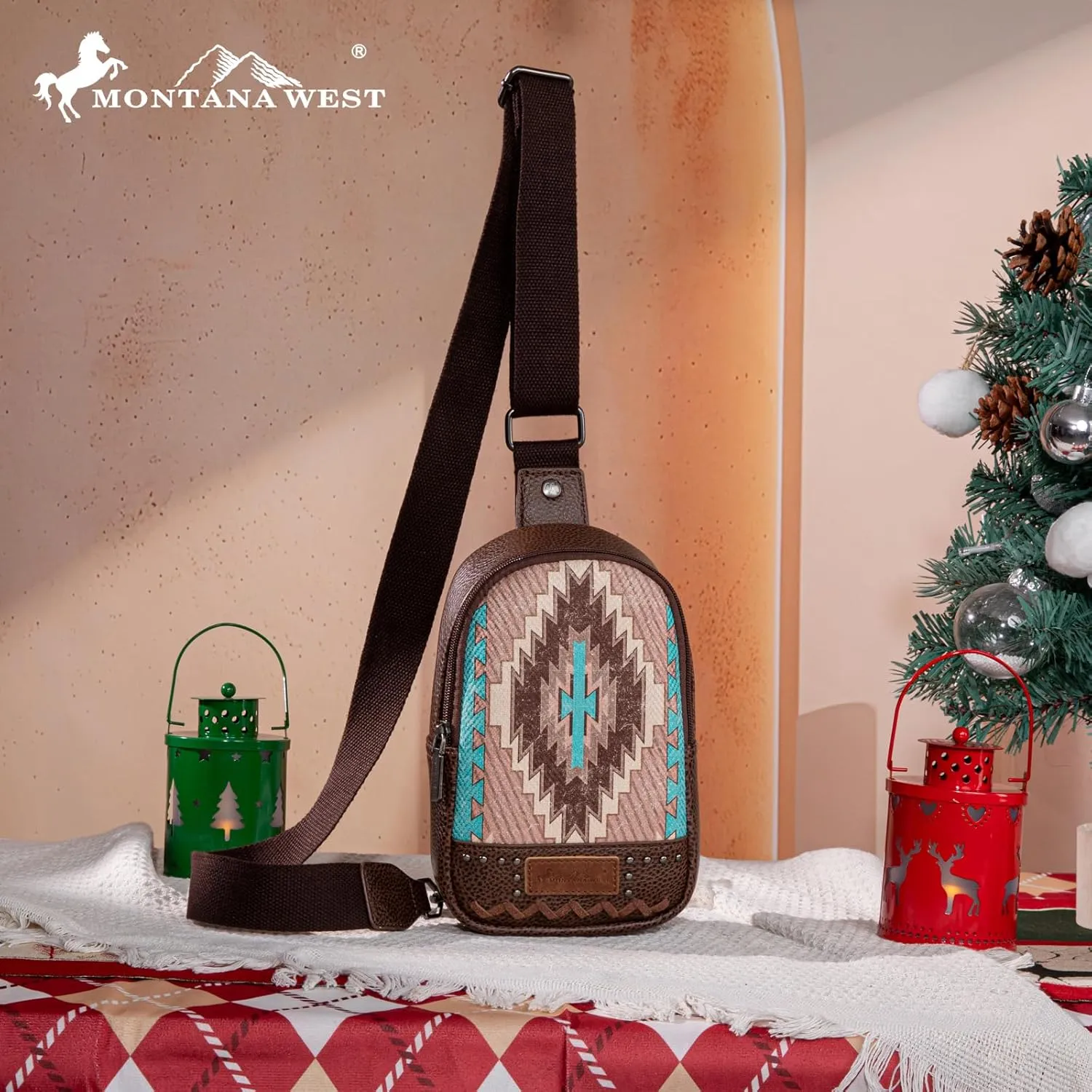 Montana West Aztec Crossbody Sling Bag for Women Western Fanny Pack Purse MBB-MW1316-2100CF