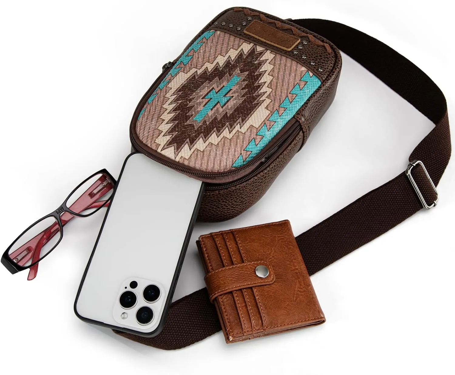 Montana West Aztec Crossbody Sling Bag for Women Western Fanny Pack Purse MBB-MW1316-2100CF