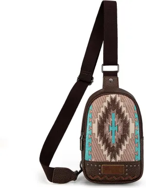 Montana West Aztec Crossbody Sling Bag for Women Western Fanny Pack Purse MBB-MW1316-2100CF