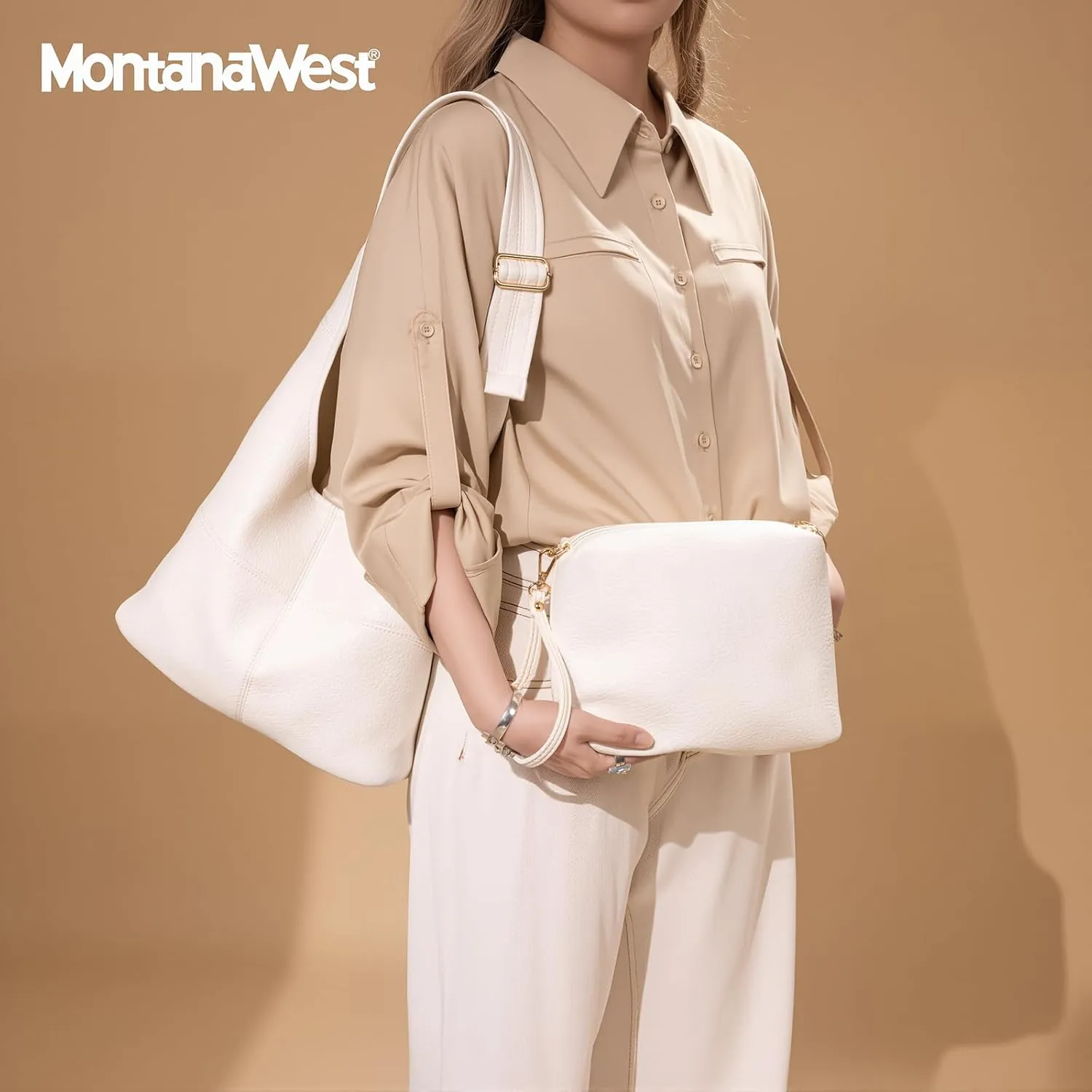Montana West Hobo Bags Purse for Women Ultra Soft Foldable Shoulder Slouchy Handbags with Cosmetic bag