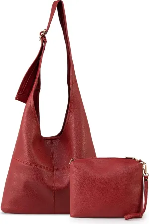 Montana West Hobo Bags Purse for Women Ultra Soft Foldable Shoulder Slouchy Handbags with Cosmetic bag