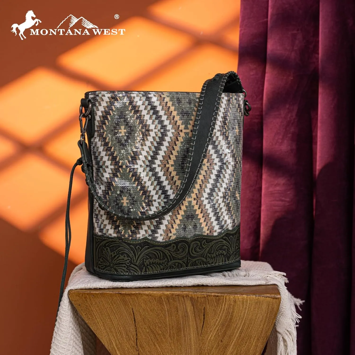 Montana West Western Aztec Tote Bag for Women Country Cowgirl Top Handle Shoulder Bag