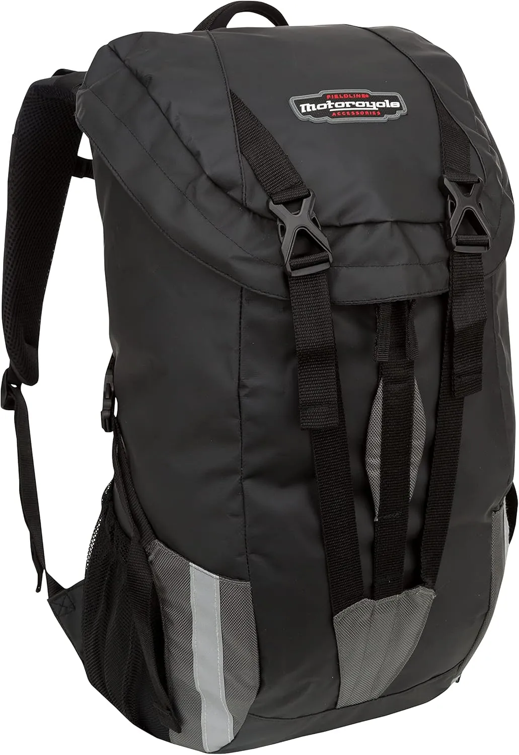 Motorcycle All Weather Backpack, Black, Works with Backrest and Sissy Bar Large
