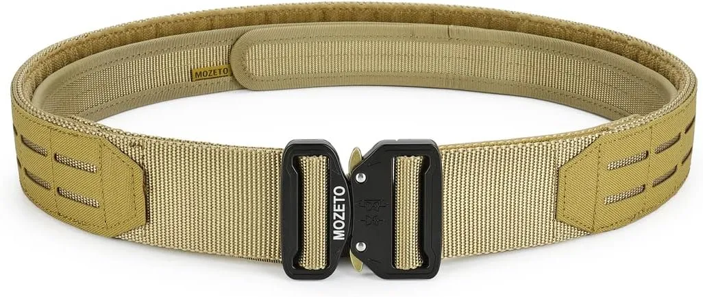 MOZETO Molle Battle Belt, 2" Battle Belts Tactical War Combat Quick Release Law Enforcement Duty Belts for Men