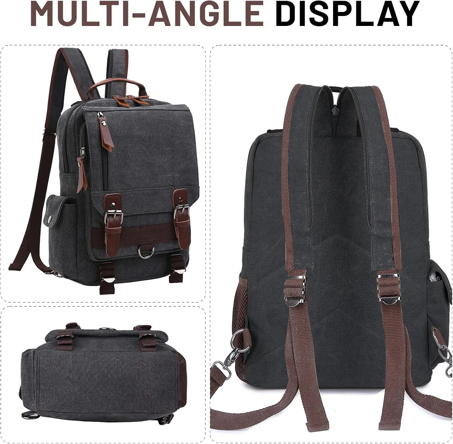 mygreen Canvas Cross Body Messenger Bag Shoulder Sling Backpack Travel Rucksack