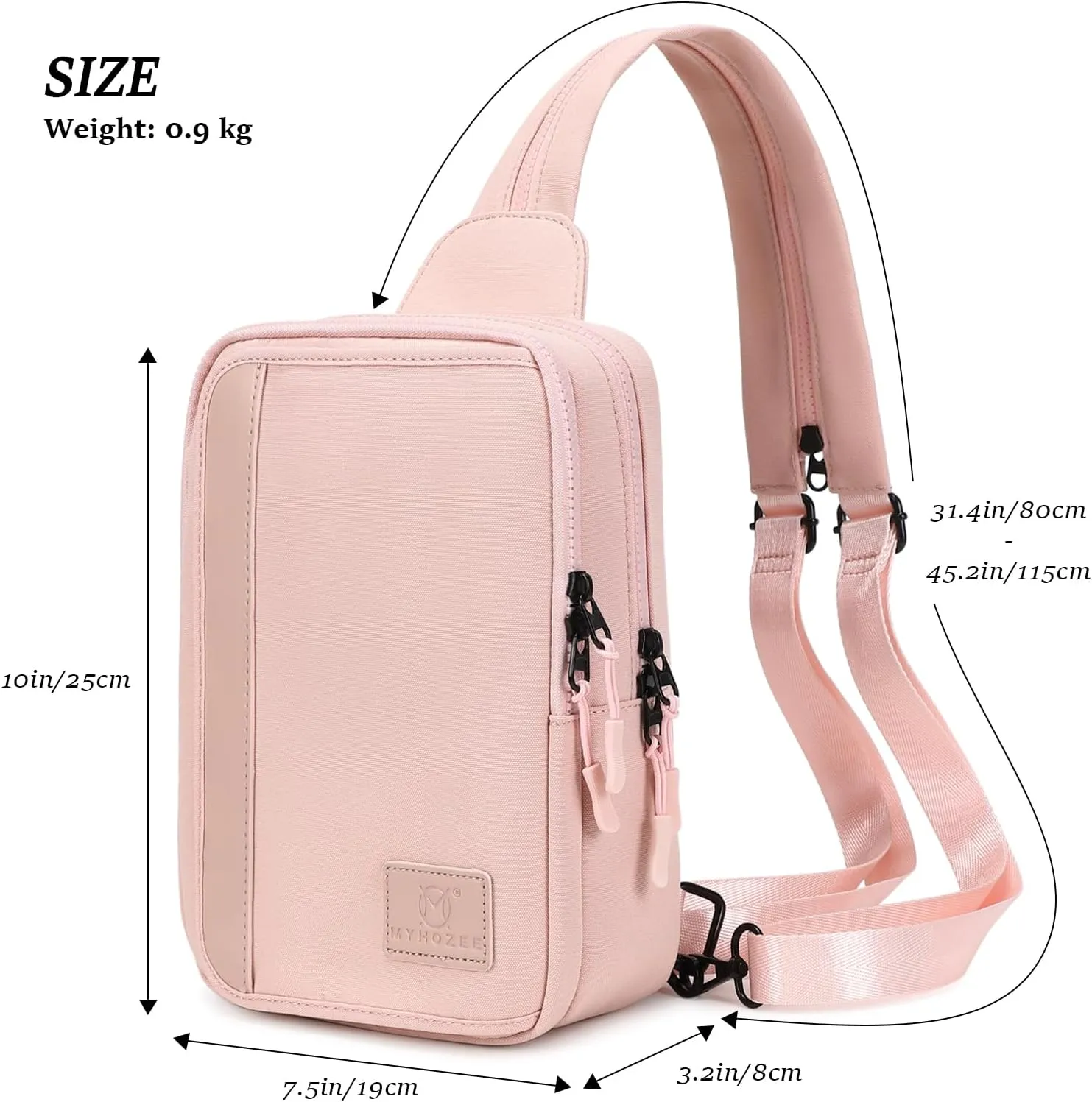 MYHOZEE 2 in 1 Sling Crossbody Bags for Women Nylon Diaper Bag Backpack Purse with Water Bottle Pocket and Wipes Pouch Small Cross Body Bag for Woman Front Chest Shoulder Purses Travel Everyday Bag